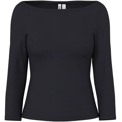 Pieces Pcphoebe 3/4 Boatneck Top Jrs Noos Bc XS BLACK XS Pieces Pcphoebe 3/4 Boatneck Top Jrs Noos Bc XS BLACK XS