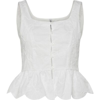 Pieces Pcmarli Sl Top Wvn D2D L BRIGHT WHITE L Pieces Pcmarli Sl Top Wvn D2D L BRIGHT WHITE L