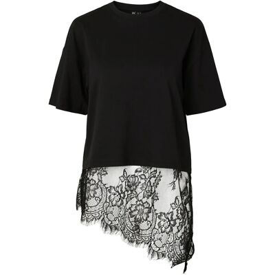 Pieces Pcmave Ss Lace T-Shirt Jrs Dm S BLACK S Pieces Pcmave Ss Lace T-Shirt Jrs Dm S BLACK S