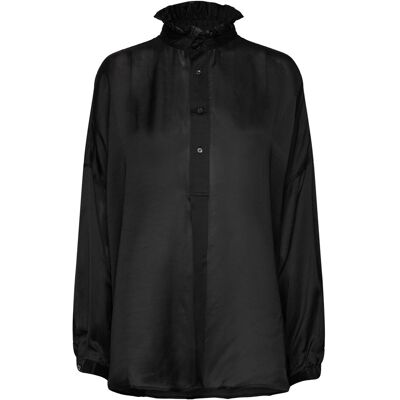 Polo Ralph Lauren Ruffled-Collar Silk-Blend Tunic 34 POLO BLACK 34 Polo Ralph Lauren Ruffled-Collar Silk-Blend Tunic 34 POLO BLACK 34