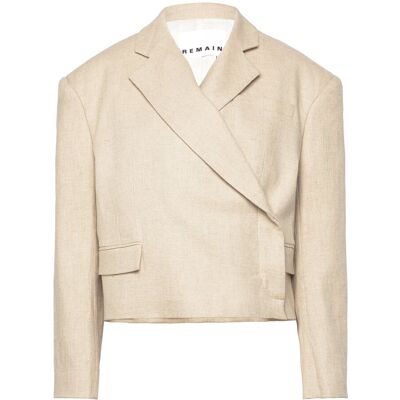 REMAIN Birger Christensen Oversized Crop Blazer 38 TOFU BEIGE 38 REMAIN Birger Christensen Oversized Crop Blazer 38 TOFU BEIGE 38
