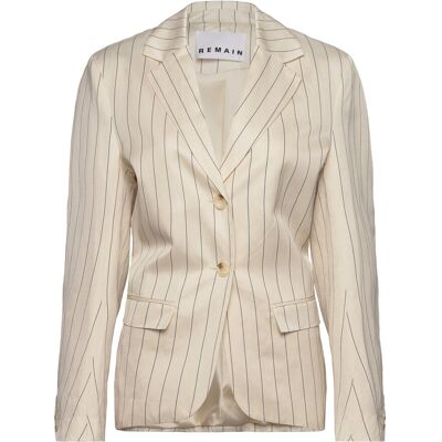 REMAIN Birger Christensen Drapy Striped Blazer 36 EGRET COMB. 36 REMAIN Birger Christensen Drapy Striped Blazer 36 EGRET COMB. 36