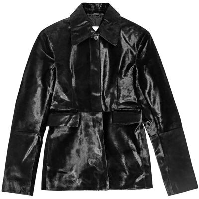 REMAIN Birger Christensen Slim Leather Blazer 40 1000 BLACK COMB. 40 REMAIN Birger Christensen Slim Leather Blazer 40 1000 BLACK COMB. 40