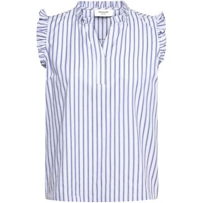 Rosemunde Rwulla Sl Frill Top 38 BABY BLUE STRIPE 38 Rosemunde Rwulla Sl Frill Top 38 BABY BLUE STRIPE 38