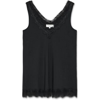 Rosemunde Rwbillie Sl Lace V-Neck Top 36 BLACK 36 Rosemunde Rwbillie Sl Lace V-Neck Top 36 BLACK 36