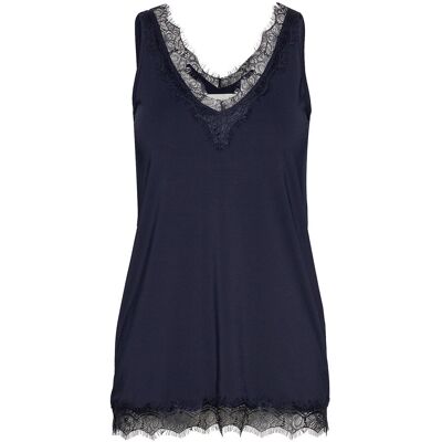 ROSEMUNDE Billie Tank Top - V-ringning Dam Blå 90%Polyester 10%Elastan ROSEMUNDE Billie Tank Top - V-ringning Dam Blå 90%Polyester 10%Elastan