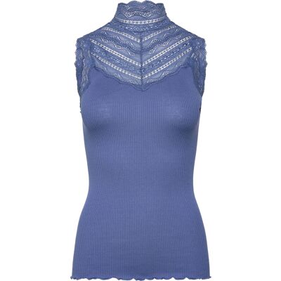 Rosemunde Rwbenita Silk Sl Turtleneck Lace Top XS DUTCH BLUE XS Rosemunde Rwbenita Silk Sl Turtleneck Lace Top XS DUTCH BLUE XS