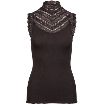 Rosemunde Rwbenita Silk Sl Turtleneck Lace Top XS GANACHE XS Rosemunde Rwbenita Silk Sl Turtleneck Lace Top XS GANACHE XS