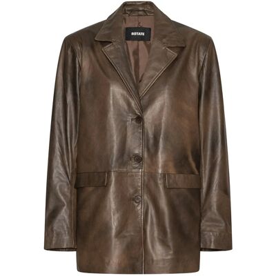 ROTATE Leather Oversized Blazer 34 POTTING SOIL 34 ROTATE Leather Oversized Blazer 34 POTTING SOIL 34