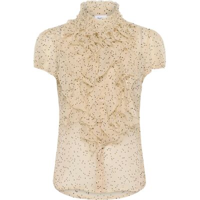 Saint Tropez Liljasz Crinkle Ss Shirt S CREME BLACK MINI DOTS S Saint Tropez Liljasz Crinkle Ss Shirt S CREME BLACK MINI DOTS S