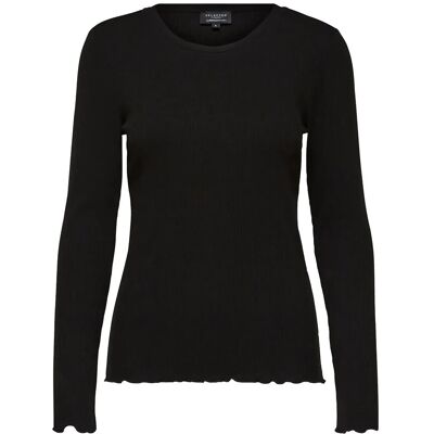 Selected Slfanna Ls Crew Neck Tee S Noos XL BLACK XL Selected Slfanna Ls Crew Neck Tee S Noos XL BLACK XL