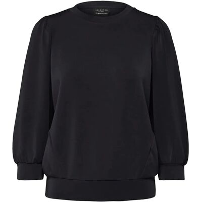 Selected Slwtenny 3/4 Sweat Top Noos XL BLACK XL Selected Slwtenny 3/4 Sweat Top Noos XL BLACK XL
