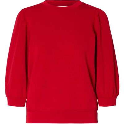 Selected Slwtenny 3/4 Sweat Top Noos XL EQUESTRIAN RED XL Selected Slwtenny 3/4 Sweat Top Noos XL EQUESTRIAN RED XL