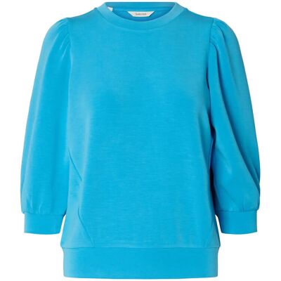 Selected Slwtenny 3/4 Sweat Top Noos M MALIBU BLUE M Selected Slwtenny 3/4 Sweat Top Noos M MALIBU BLUE M