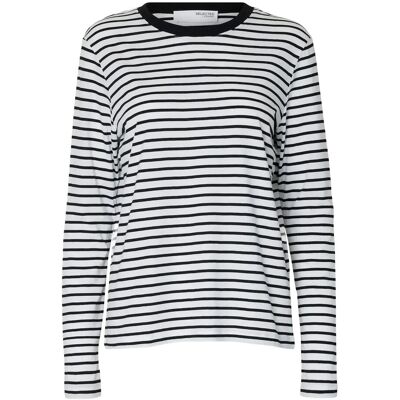 Selected Slwessential Ls Striped O-Neck Tee Noos M BLACK M Selected Slwessential Ls Striped O-Neck Tee Noos M BLACK M