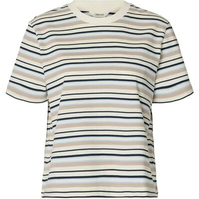 Selected Slwessential Ss Striped Boxy Tee Noos XXL CASHMERE BLUE XXL Selected Slwessential Ss Striped Boxy Tee Noos XXL CASHMERE BLUE XXL