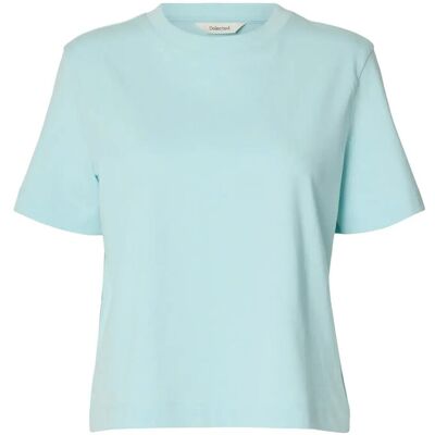 Selected Slwessential Ss Boxy Tee Noos S BLUE GLOW S Selected Slwessential Ss Boxy Tee Noos S BLUE GLOW S