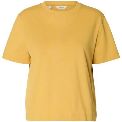 Selected Slwessential Ss Boxy Tee Noos XXL OCHRE XXL Selected Slwessential Ss Boxy Tee Noos XXL OCHRE XXL