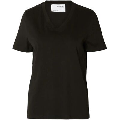 Selected Slwessential Ss V-Neck Tee Noos XXL BLACK XXL Selected Slwessential Ss V-Neck Tee Noos XXL BLACK XXL