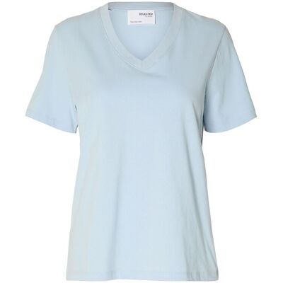 Selected Slwessential Ss V-Neck Tee Noos S CASHMERE BLUE S Selected Slwessential Ss V-Neck Tee Noos S CASHMERE BLUE S