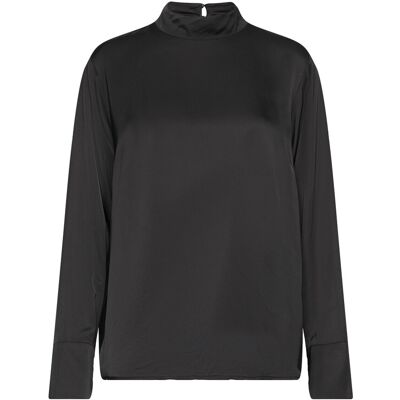 Selected Slfivy Ls Satin Top B 38 BLACK 38 Selected Slfivy Ls Satin Top B 38 BLACK 38