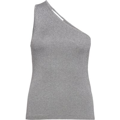 Selected Slflura Lurex One Shoulder Knit Top XL MEDIUM GREY MELANGE XL Selected Slflura Lurex One Shoulder Knit Top XL MEDIUM GREY MELANGE XL