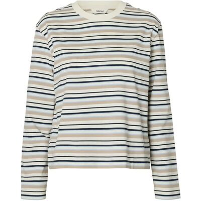 Selected Slwessential Ls Striped Boxy Tee Noos XL CASHMERE BLUE XL Selected Slwessential Ls Striped Boxy Tee Noos XL CASHMERE BLUE XL