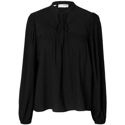 Selected Slfkaterine Ls Tie Top B 36 BLACK 36 Selected Slfkaterine Ls Tie Top B 36 BLACK 36