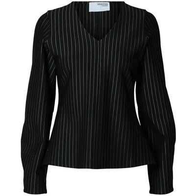 Selected Slfpennie Ls V-Neck Top XS BLACK XS Selected Slfpennie Ls V-Neck Top XS BLACK XS