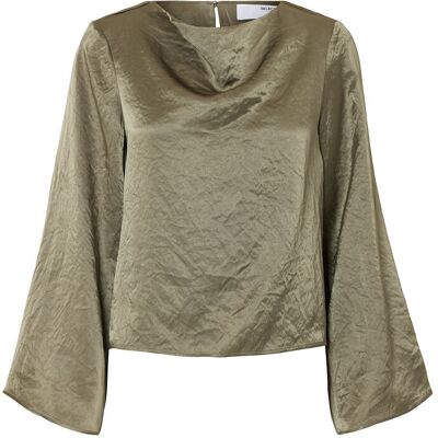 Selected Slfselene Ls Draped Neckline Top B 36 VETIVER 36 Selected Slfselene Ls Draped Neckline Top B 36 VETIVER 36