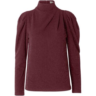 Selected Slfmarwa Ls High Neck Top XS ZINFANDEL XS Selected Slfmarwa Ls High Neck Top XS ZINFANDEL XS
