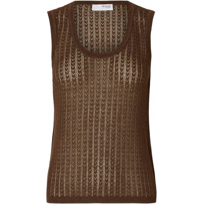 Selected Slfhennah Sl Knit Structure Top L CHESTNUT L Selected Slfhennah Sl Knit Structure Top L CHESTNUT L