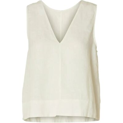 Selected Slflinna Sl Reversible Linen Top B 34 SNOW WHITE 34 Selected Slflinna Sl Reversible Linen Top B 34 SNOW WHITE 34