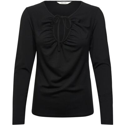 Selected Slfslim Mia Ls Tie Top M BLACK M Selected Slfslim Mia Ls Tie Top M BLACK M