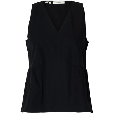 Selected Slwblair Sl V-Neck Peplum Top Noos 34 BLACK 34 Selected Slwblair Sl V-Neck Peplum Top Noos 34 BLACK 34