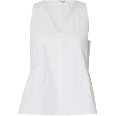 Selected Slwblair Sl V-Neck Peplum Top Noos 42 BRIGHT WHITE 42 Selected Slwblair Sl V-Neck Peplum Top Noos 42 BRIGHT WHITE 42