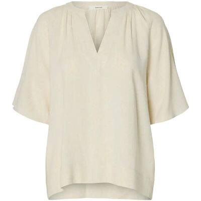 Selected Slfviva 2/4 V-Neck Linen Blend Top Noos 34 SANDSHELL 34 Selected Slfviva 2/4 V-Neck Linen Blend Top Noos 34 SANDSHELL 34