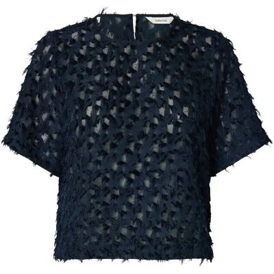 Selected Slfmarion Ss O-Neck Top Ex 34 DARK SAPPHIRE 34 Selected Slfmarion Ss O-Neck Top Ex 34 DARK SAPPHIRE 34