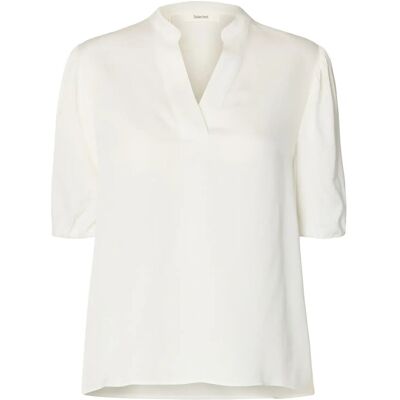 Selected Slflaurina 2/4 Sleeve Top Ex 34 SNOW WHITE 34 Selected Slflaurina 2/4 Sleeve Top Ex 34 SNOW WHITE 34