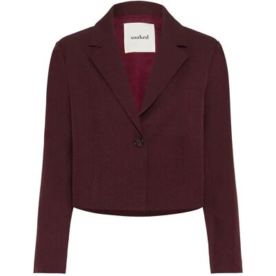 Soaked Sllilu Corinne Cropped Blazer XS WINETASTING MELANGE XS Soaked Sllilu Corinne Cropped Blazer XS WINETASTING MELANGE XS