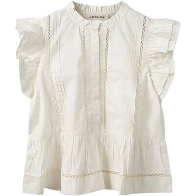 Sofie Schnoor Juliensw Frill Cotton Top 36 WHITE ALYSSUM 36 Sofie Schnoor Juliensw Frill Cotton Top 36 WHITE ALYSSUM 36