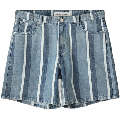 Sofie Schnoor Ozilasw Striped Denim Shorts 38 BLUE DENIM STRIPE 38 Sofie Schnoor Ozilasw Striped Denim Shorts 38 BLUE DENIM STRIPE 38
