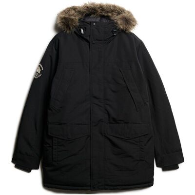 Superdry Everest Faux Fur Parka Jacket XXL JET BLACK XXL Superdry Everest Faux Fur Parka Jacket XXL JET BLACK XXL
