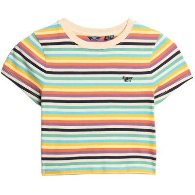 Superdry Vintage Stripe Crop Tee 42 PIGMENT YELLOW STRIPE 42 Superdry Vintage Stripe Crop Tee 42 PIGMENT YELLOW STRIPE 42
