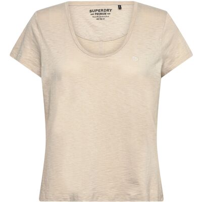 Superdry Studios Scoop Neck Tee 12 FEATHER GREY 12 Superdry Studios Scoop Neck Tee 12 FEATHER GREY 12