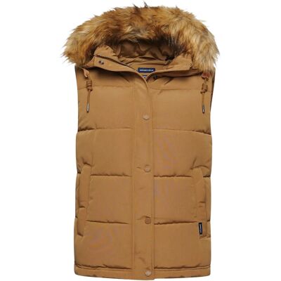 Superdry Vintage Everest Faux Fur Gilet 12 SANDSTONE 12 Superdry Vintage Everest Faux Fur Gilet 12 SANDSTONE 12
