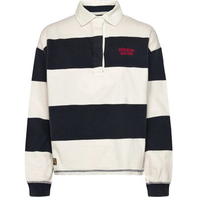 Superdry Heritage Stripe Rugby Top 10 NAVY/ECRU 10 Superdry Heritage Stripe Rugby Top 10 NAVY/ECRU 10