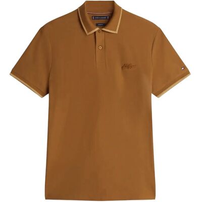 Tommy Hilfiger Twill Embro Logo Reg Polo XS HIGHLAND KHAKI XS Tommy Hilfiger Twill Embro Logo Reg Polo XS HIGHLAND KHAKI XS