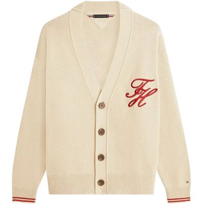 Tommy Hilfiger Chunky Cotton Cardigan M SANDALWOOD M Tommy Hilfiger Chunky Cotton Cardigan M SANDALWOOD M