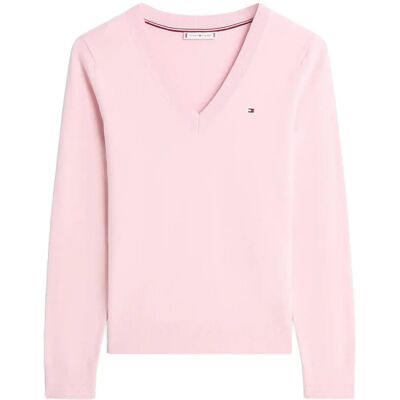 Tommy Hilfiger Co Jersey Fine Gg V-Nk Ls Swt XS BONITA PINK XS Tommy Hilfiger Co Jersey Fine Gg V-Nk Ls Swt XS BONITA PINK XS